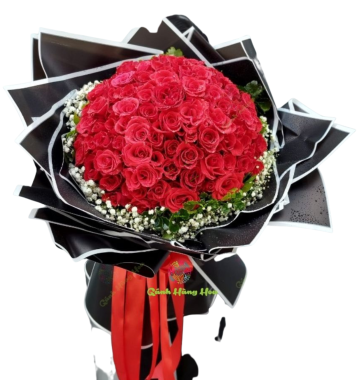 Bó hoa hồng đỏ 99 bông to khổng lồ