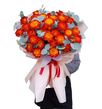 Bó hoa sinh nhật cam rực rỡ may mắn