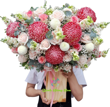 Hộp hoa chúc mừng sinh nhật 90