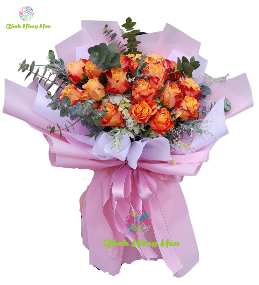 Bó hoa màu cam tình nồng cháy